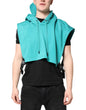 Dolce & Gabbana Green Cotton Hooded Men Sportswear Vest Sweater