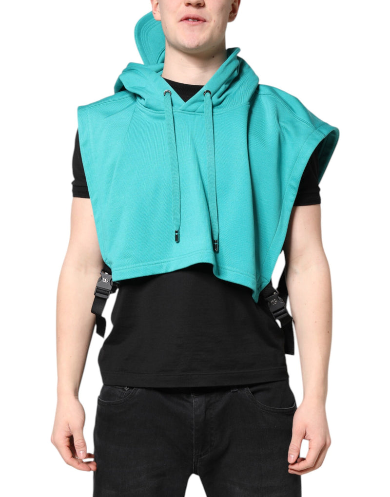Dolce &amp; Gabbana groene katoenen vest met capuchon voor heren, sportkleding.