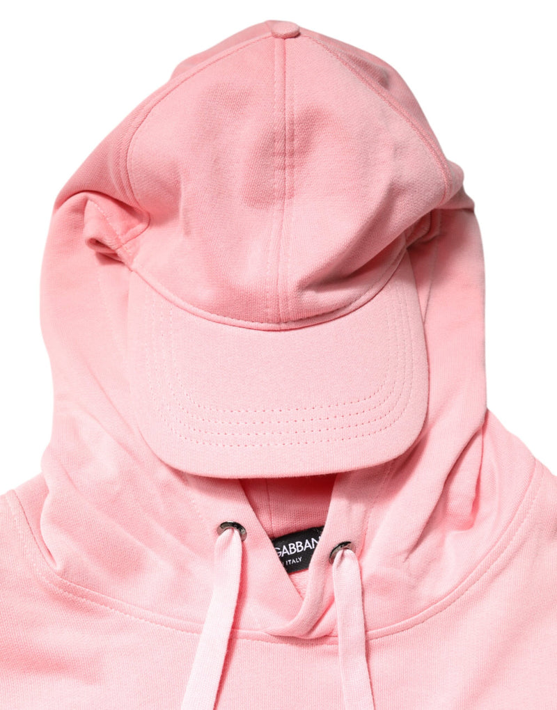 Gilet pull en coton rose à capuche pour homme, marque Dolce &amp; Gabbana.