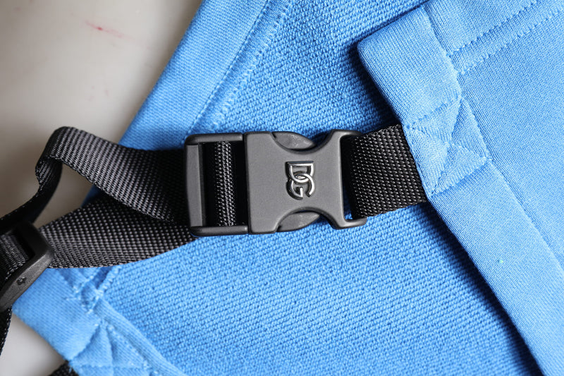 Gilet en coton bleu à capuche pour homme, marque Dolce &amp; Gabbana, vêtement de sport.