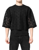 T-shirt à manches courtes noir à logo transparent Dolce &amp; Gabbana