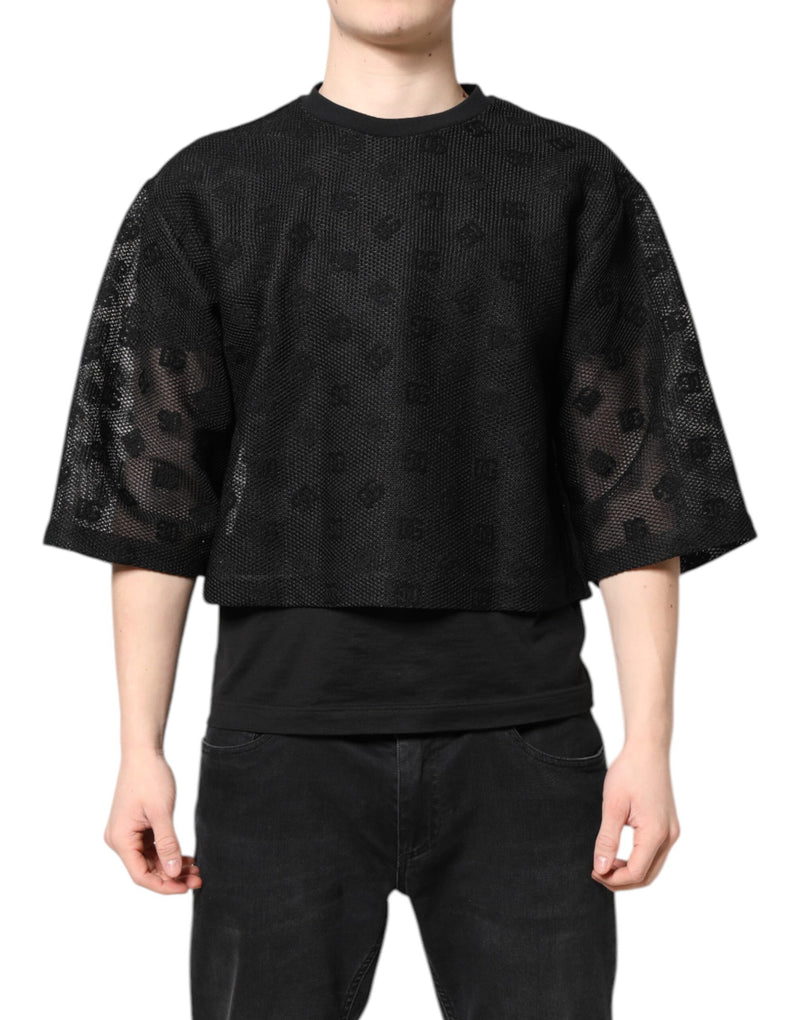 T-shirt à manches courtes noir à logo transparent Dolce &amp; Gabbana