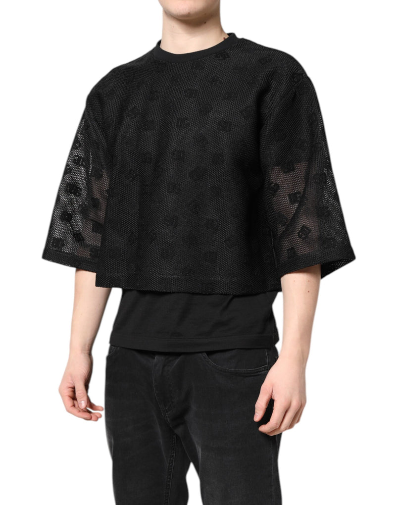 T-shirt à manches courtes noir à logo transparent Dolce &amp; Gabbana