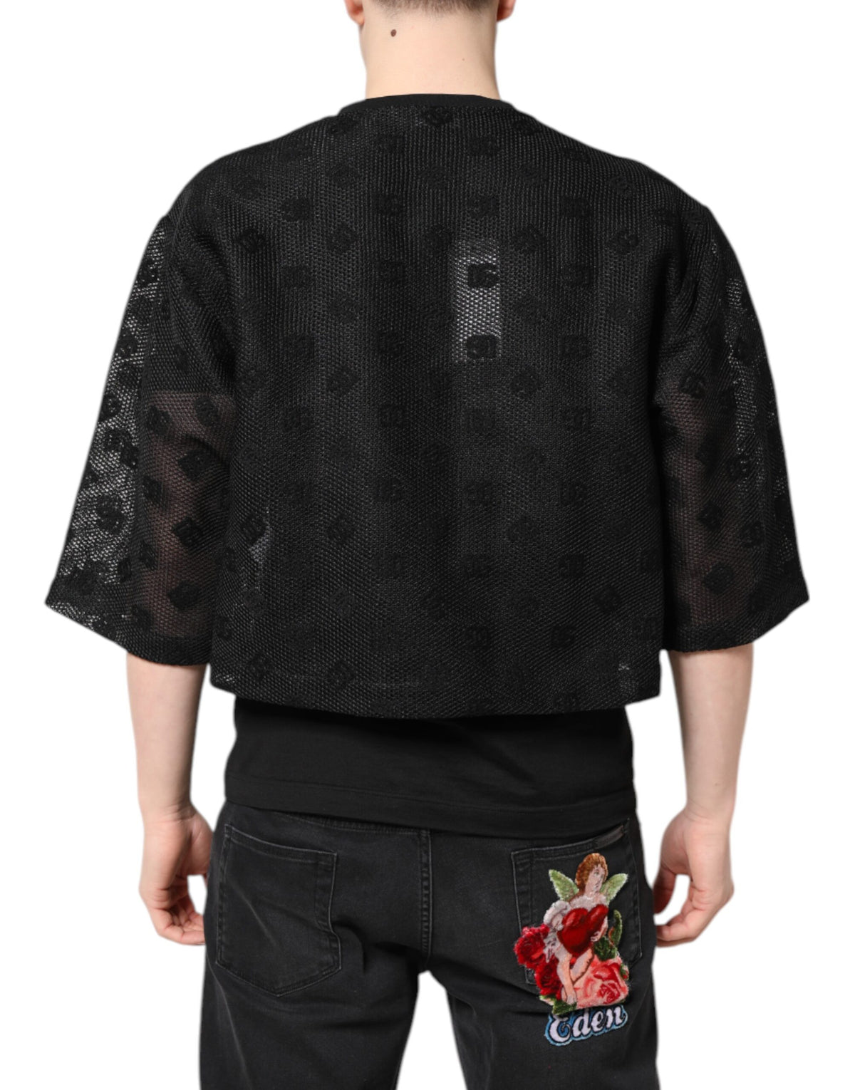 T-shirt à manches courtes noir à logo transparent Dolce &amp; Gabbana