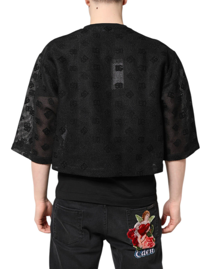 T-shirt à manches courtes noir à logo transparent Dolce &amp; Gabbana