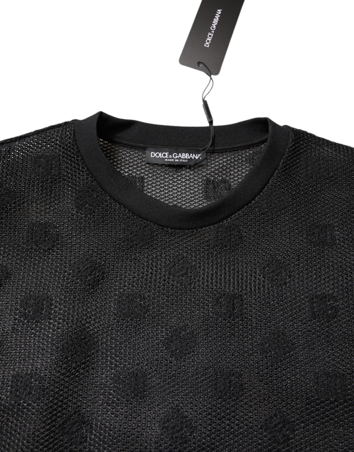 T-shirt à manches courtes noir à logo transparent Dolce &amp; Gabbana