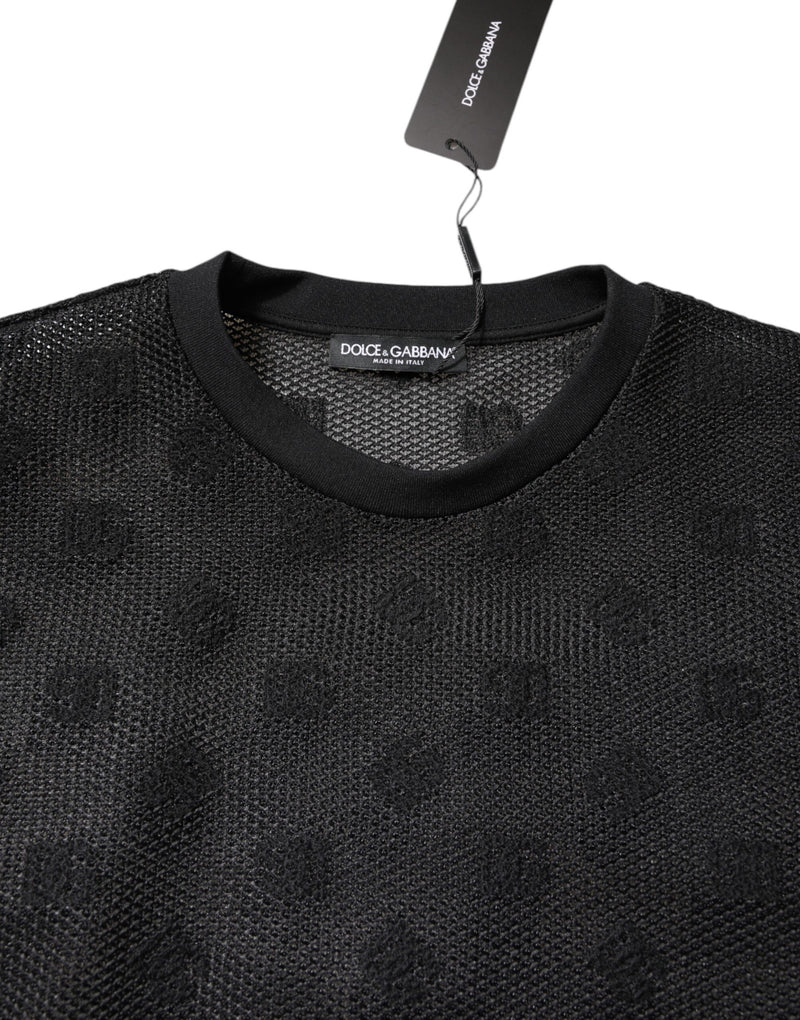 T-shirt à manches courtes noir à logo transparent Dolce &amp; Gabbana