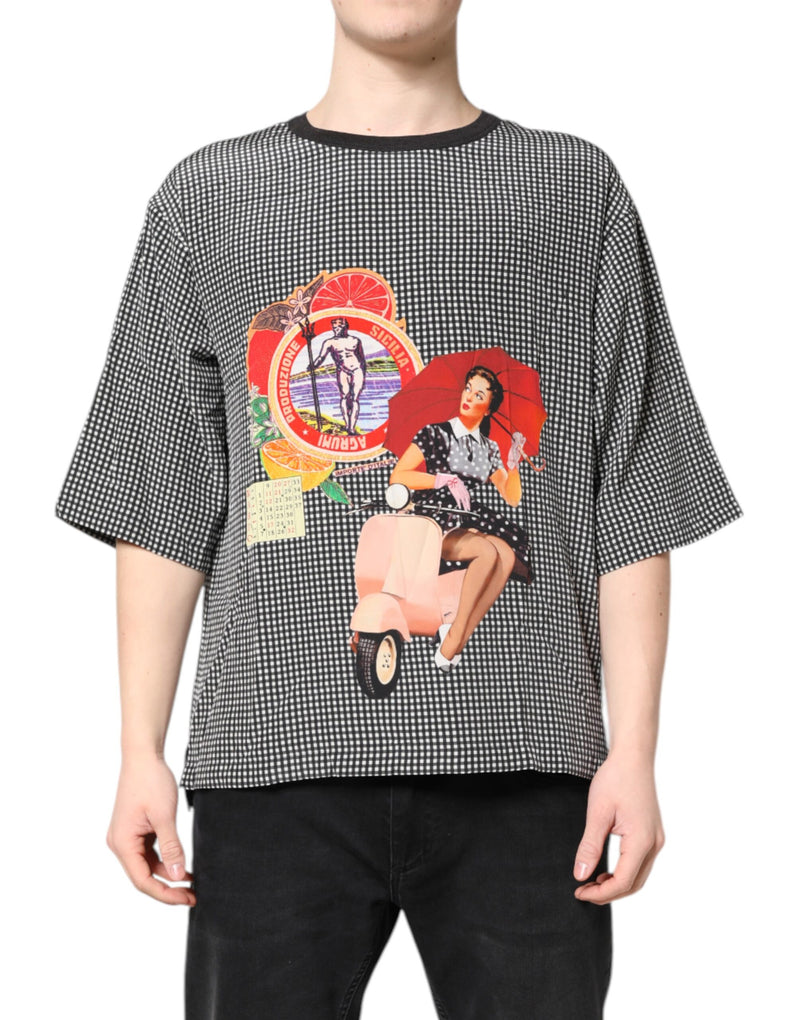 T-shirt à manches courtes noir avec imprimé graphique de Dolce &amp; Gabbana