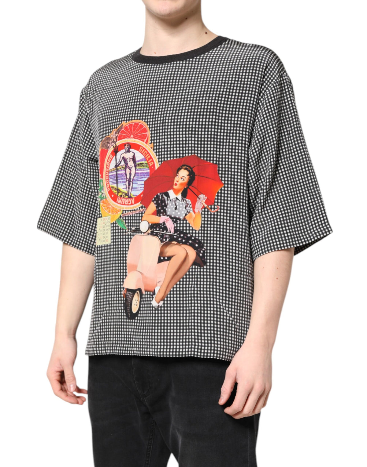 T-shirt à manches courtes noir avec imprimé graphique de Dolce &amp; Gabbana