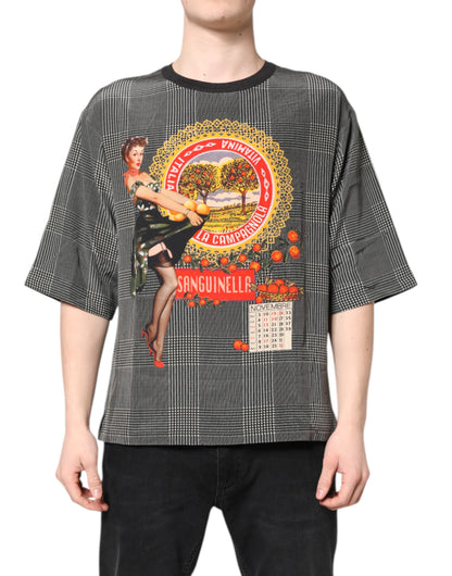 Dolce & Gabbana zwart-wit T-shirt met grafische print en korte mouwen