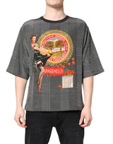 T-shirt à manches courtes Dolce &amp; Gabbana noir et blanc avec imprimé graphique