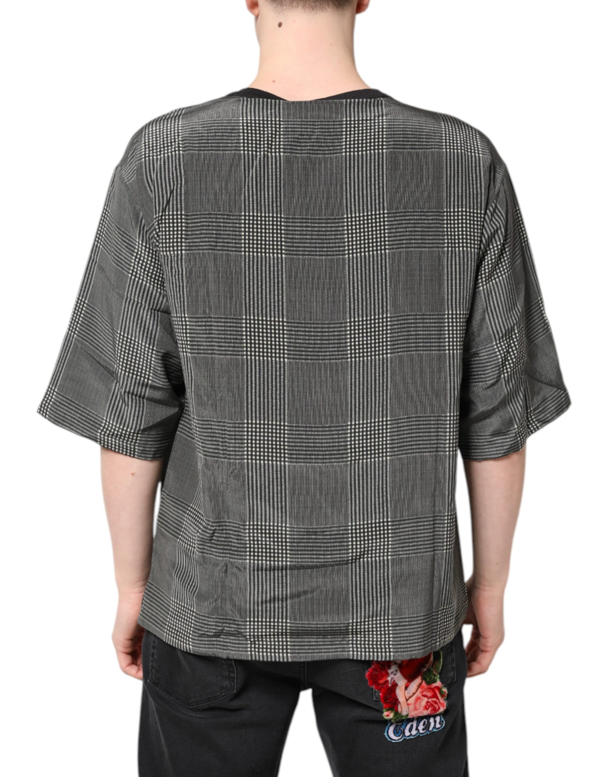 T-shirt à manches courtes Dolce &amp; Gabbana noir et blanc avec imprimé graphique