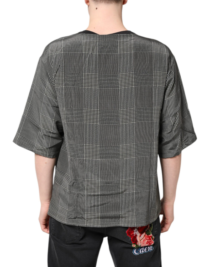 T-shirt à manches courtes Dolce &amp; Gabbana noir et blanc avec imprimé graphique
