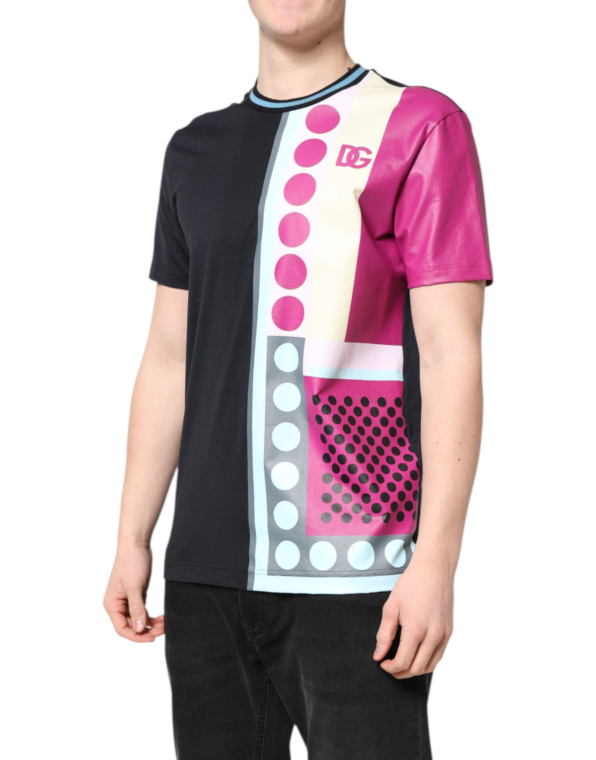 T-shirt à manches courtes à imprimé multicolore avec logo de Dolce &amp; Gabbana
