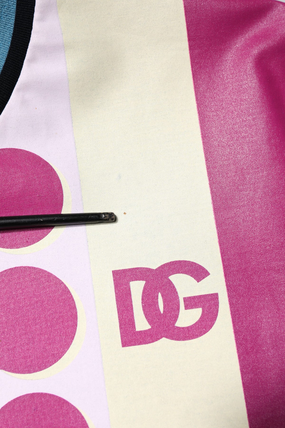 T-shirt à manches courtes à imprimé multicolore avec logo de Dolce &amp; Gabbana