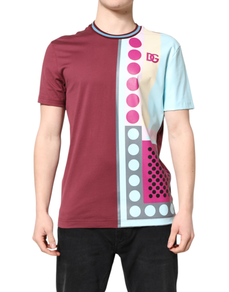 T-shirt à manches courtes à imprimé multicolore avec logo de Dolce &amp; Gabbana