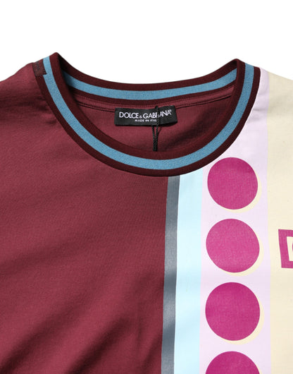 Dolce & Gabbana Multicolor Printed Logo Short Sleeve T-shirt