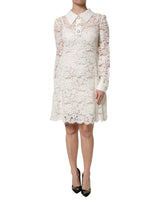 Robe Shift en Dentelle Florale Blanche Dolce & Gabbana