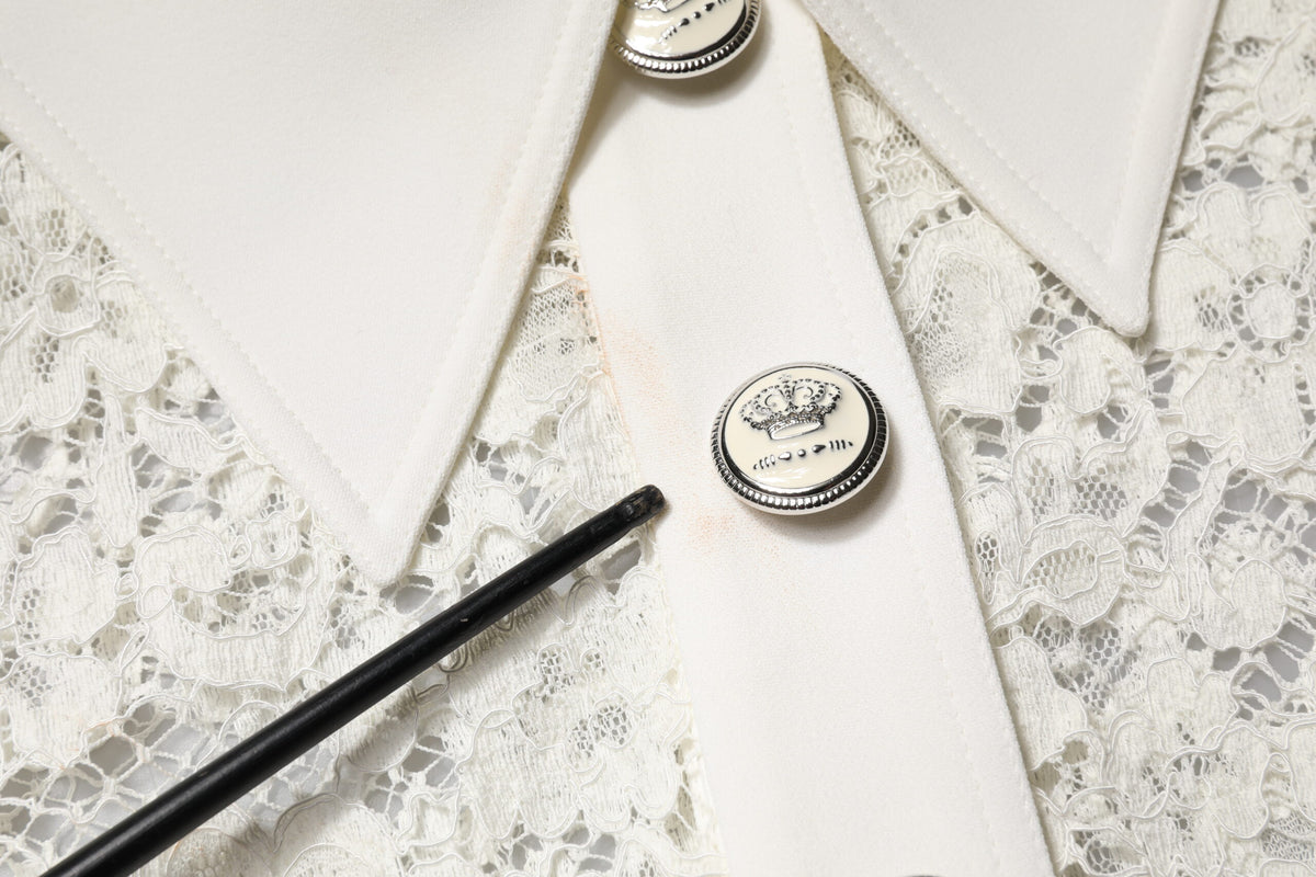 Robe Shift en Dentelle Florale Blanche Dolce & Gabbana