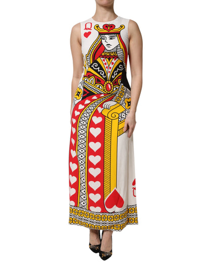 Robe longue blanche sans manches Dolce & Gabbana "Queen Of Hearts"
