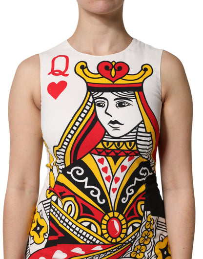 Robe longue blanche sans manches Dolce & Gabbana "Queen Of Hearts"