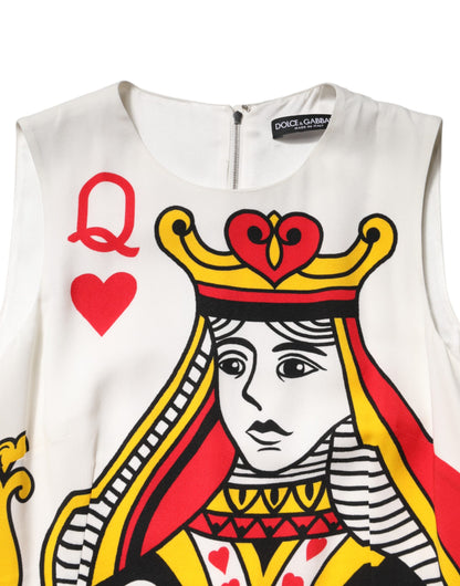 Robe longue blanche sans manches Dolce & Gabbana "Queen Of Hearts"