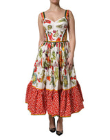Robe A-line sans manches Dolce & Gabbana avec imprimé légumes