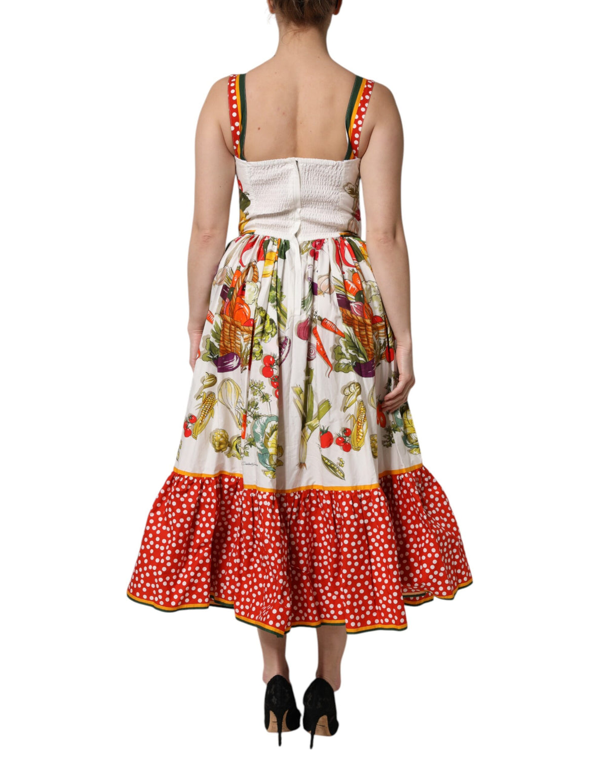 Robe A-line sans manches Dolce & Gabbana avec imprimé légumes