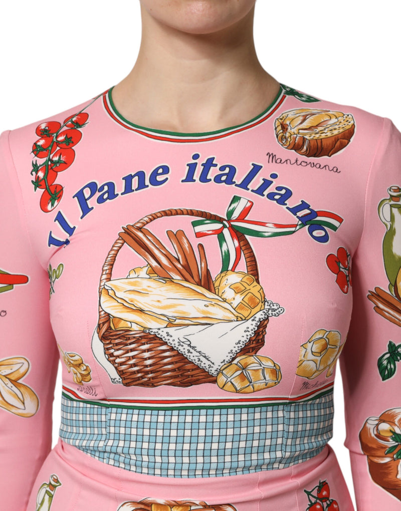 Robe Midi Bodycon à Imprimé Pâtisserie Rose Dolce & Gabbana