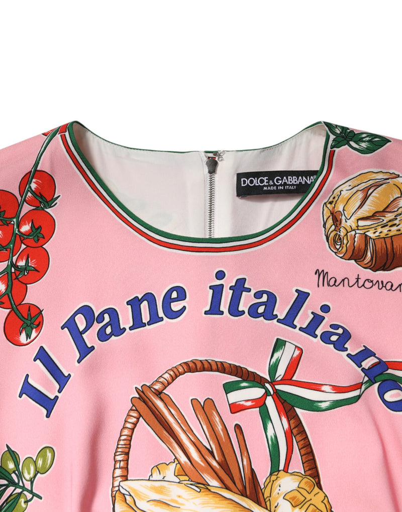 Robe Midi Bodycon à Imprimé Pâtisserie Rose Dolce & Gabbana