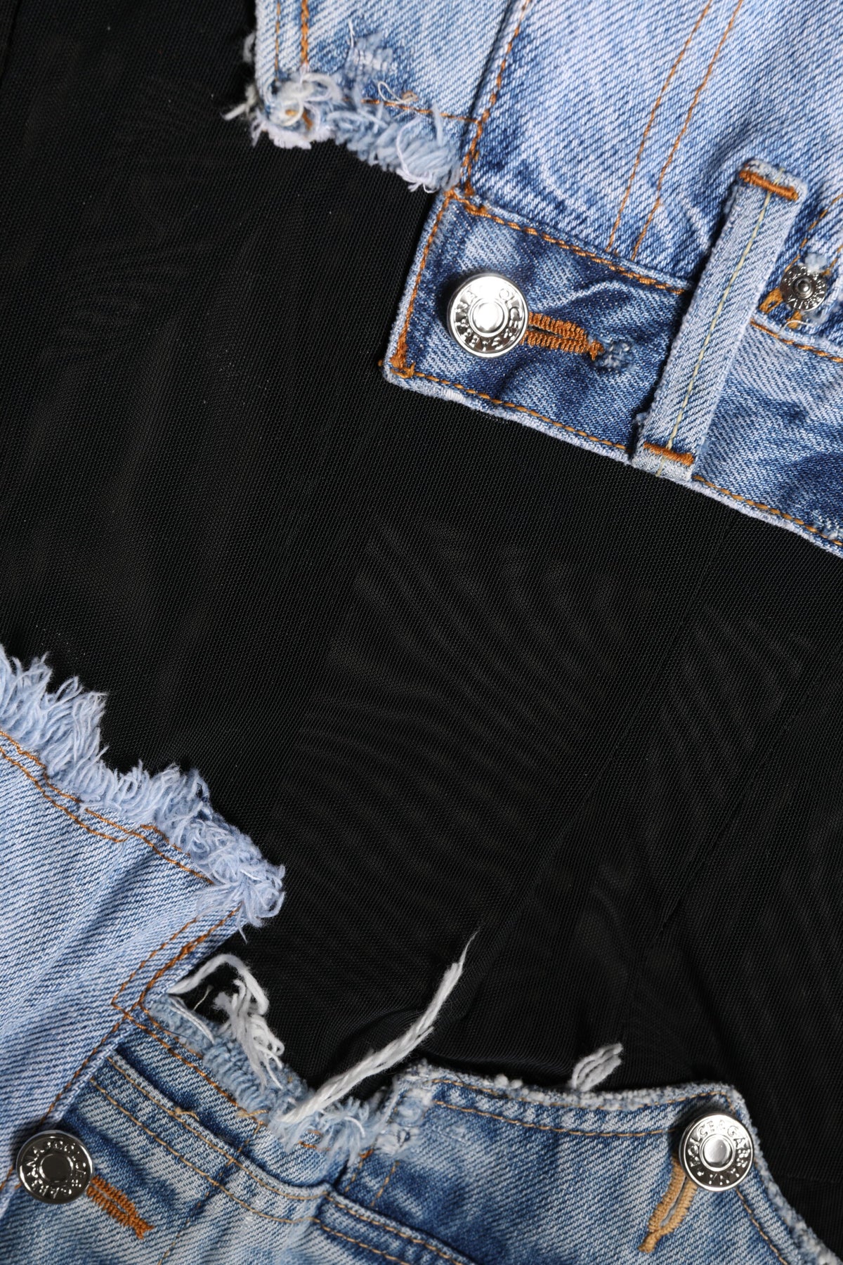 Robe Mini Sans Manches en Denim Noir et Bleu Dolce & Gabbana