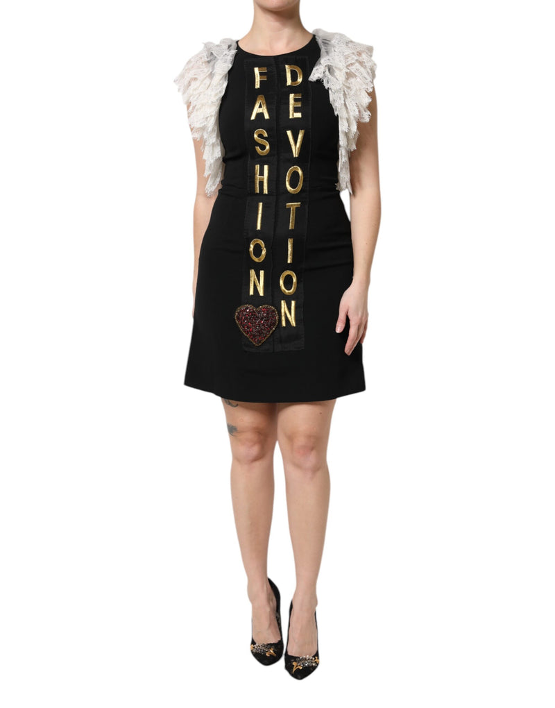Robe Mini Noir Fashion Devotion Embellie de Dolce & Gabbana