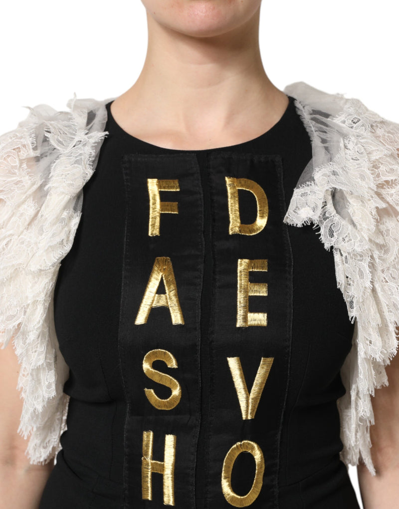 Robe Mini Noir Fashion Devotion Embellie de Dolce & Gabbana
