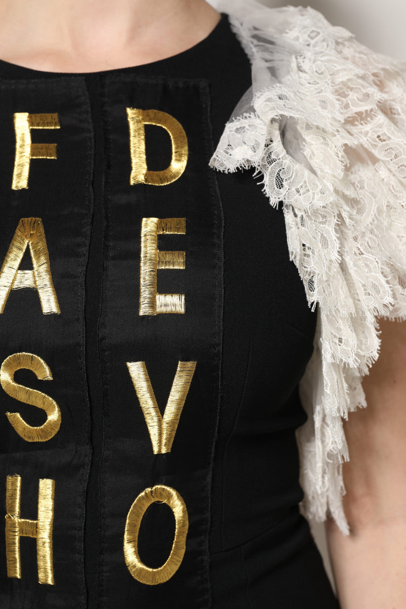 Robe Mini Noir Fashion Devotion Embellie de Dolce & Gabbana