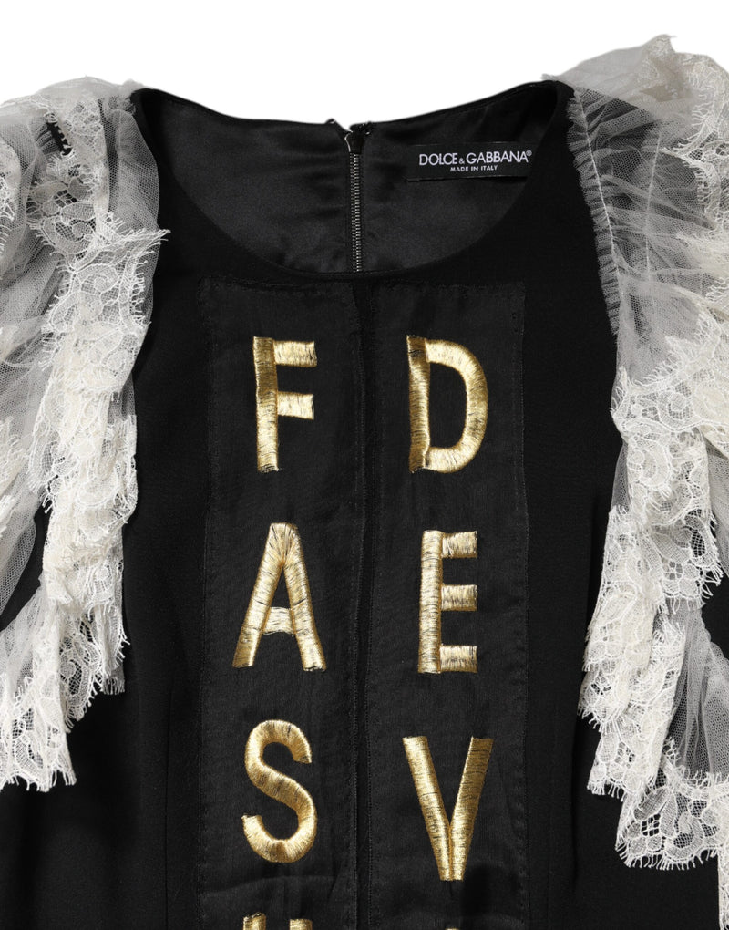 Robe Mini Noir Fashion Devotion Embellie de Dolce & Gabbana