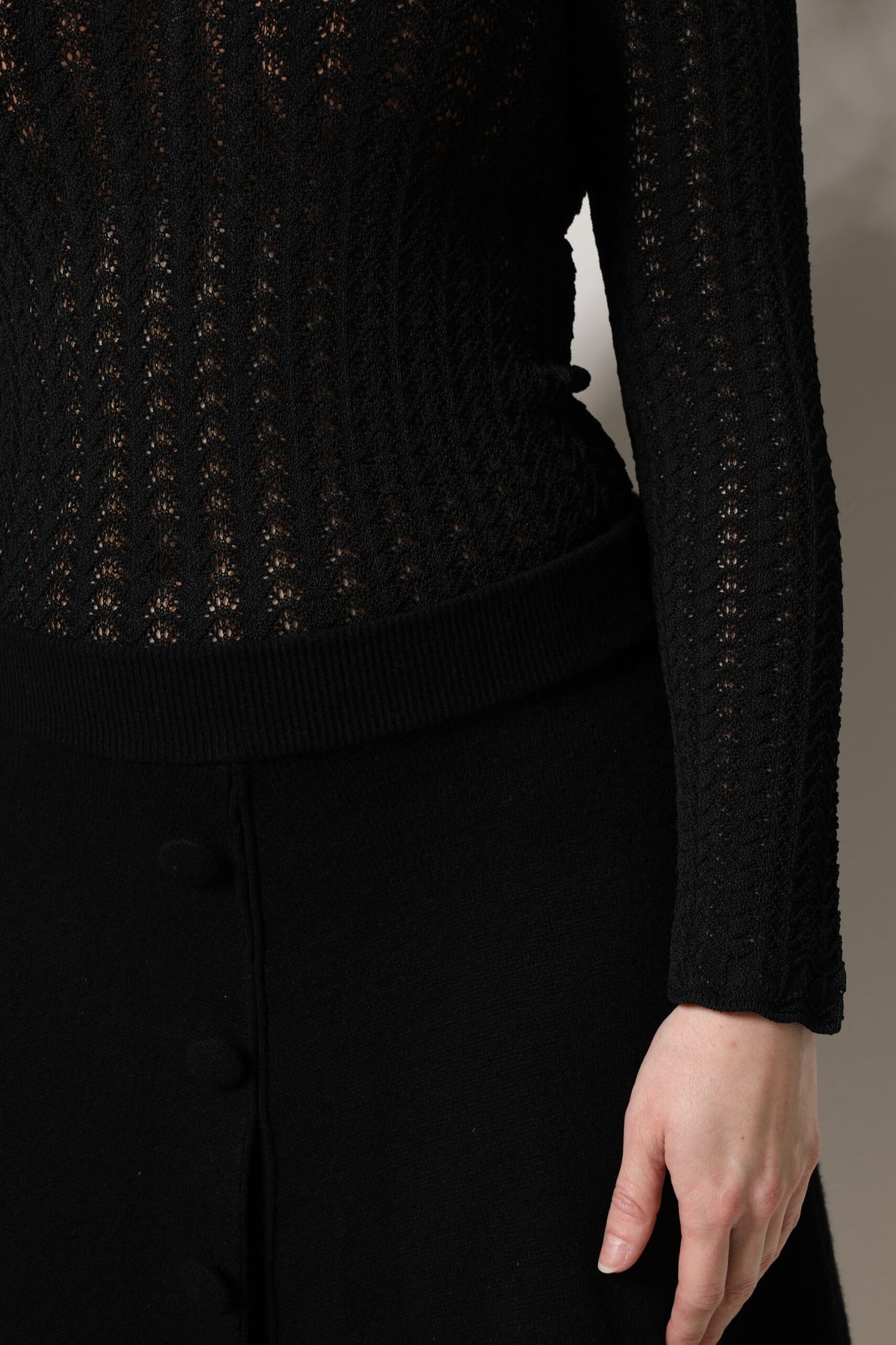 Robe Midi A-line en Cachemire Noir Dolce & Gabbana
