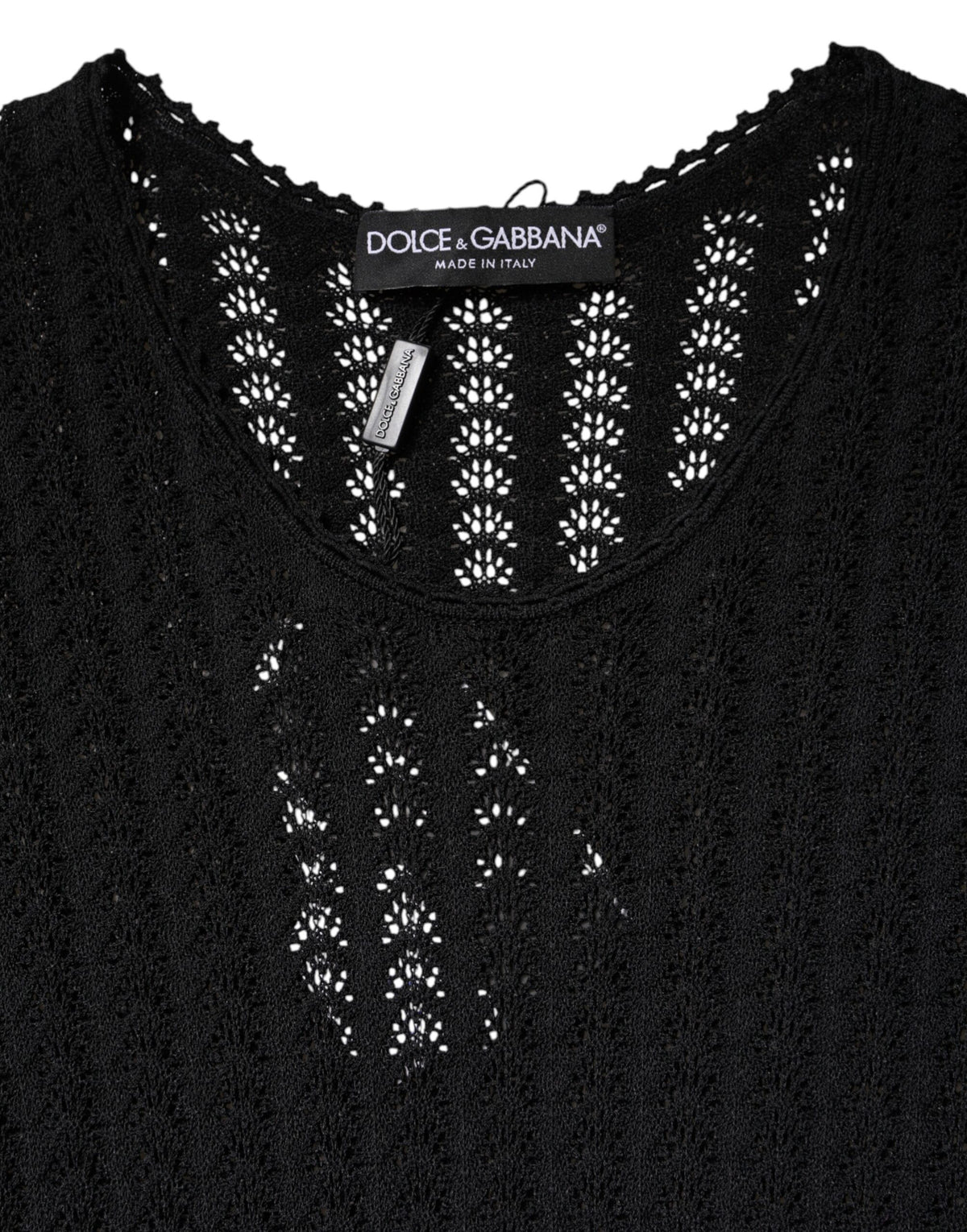 Robe Midi A-line en Cachemire Noir Dolce & Gabbana