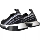 Dolce & Gabbana Black and White Sorrento Slip-On Sneakers