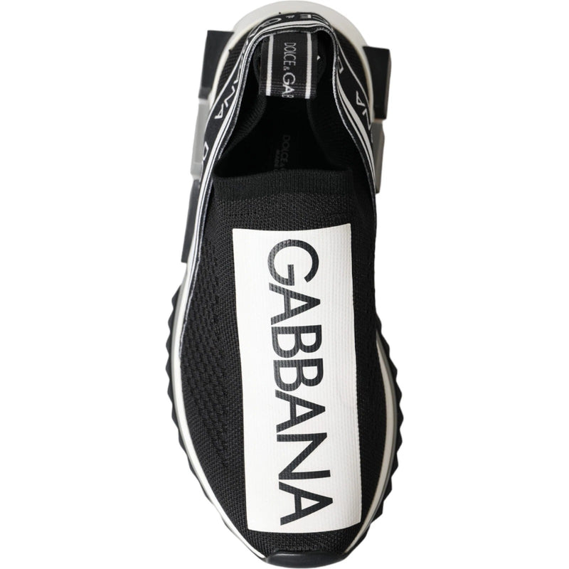 Dolce & Gabbana Black and White Sorrento Slip-On Sneakers
