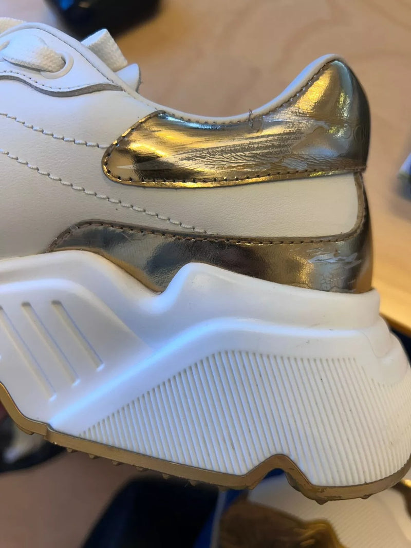 Dolce & Gabbana White Gold Daymaster Low Top Sneakers