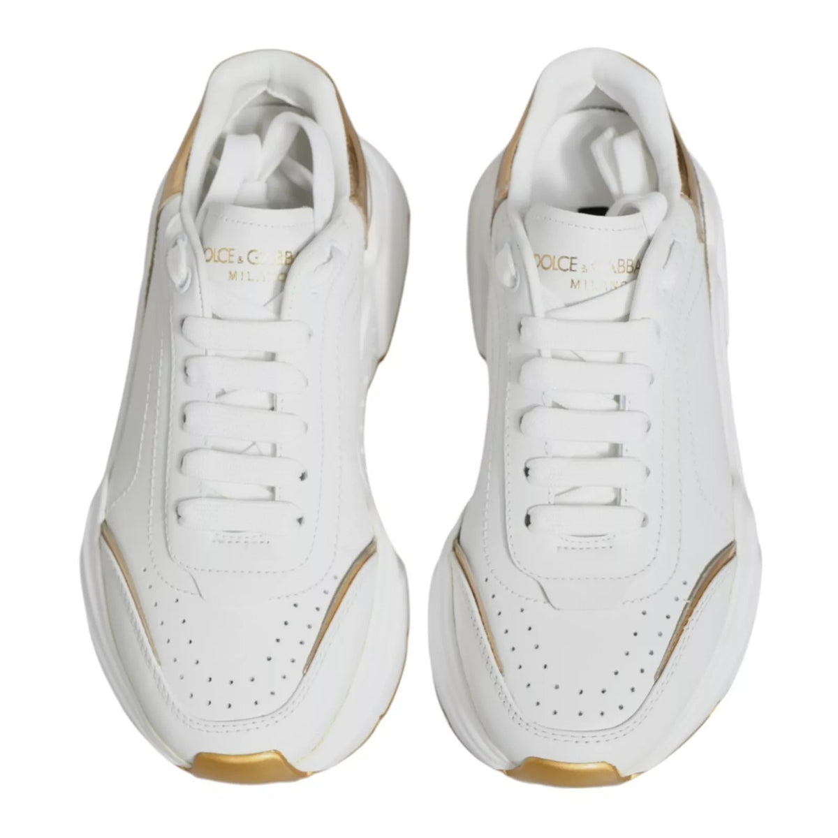 Dolce & Gabbana White Gold Daymaster Low Top Sneakers