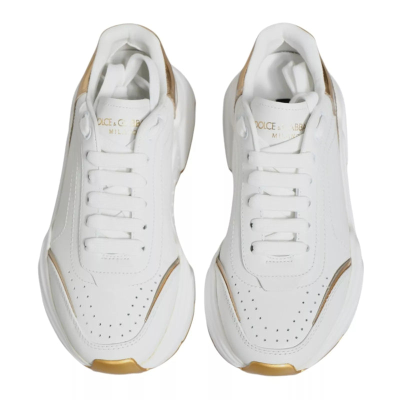 Dolce & Gabbana White Gold Daymaster Low Top Sneakers