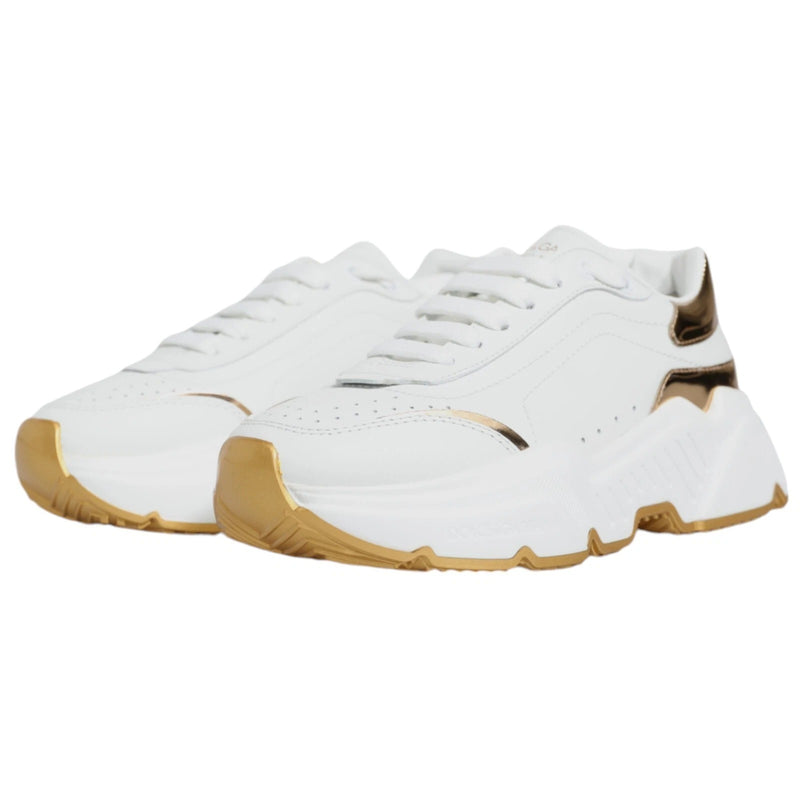 Dolce & Gabbana White Gold Daymaster Low Top Sneakers