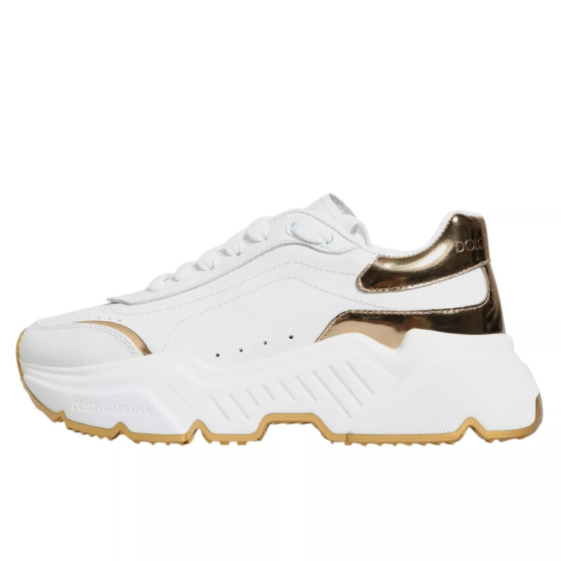 Dolce & Gabbana White Gold Daymaster Low Top Sneakers