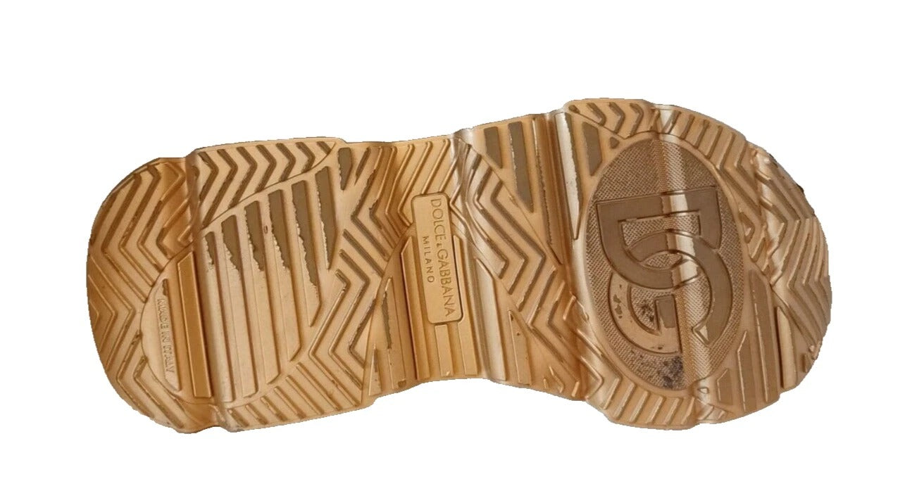 Dolce & Gabbana White Gold Daymaster Low Top Sneakers Shoes