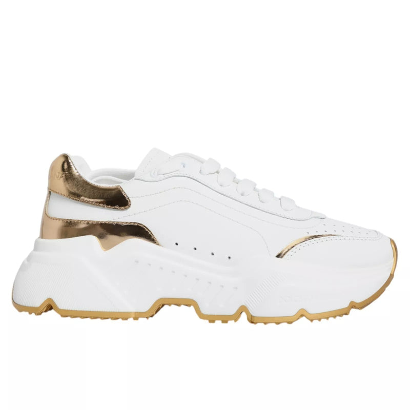 Dolce & Gabbana White Gold Daymaster Low Top Sneakers