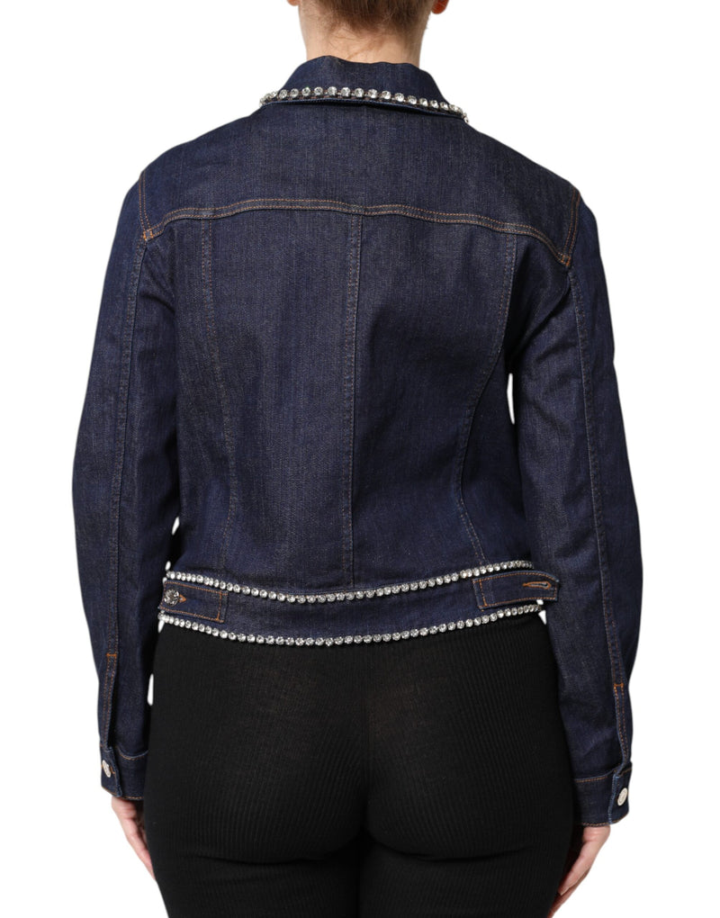 Dolce & Gabbana Veste en Denim Bleu avec Cristaux