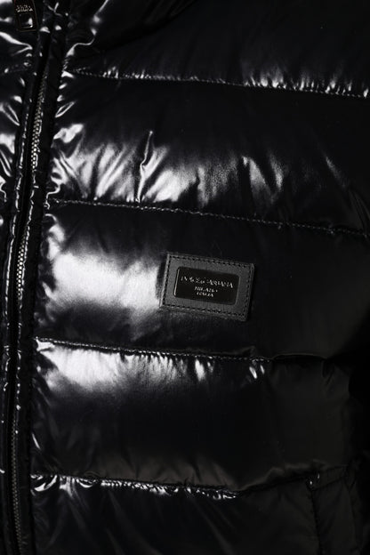 Dolce & Gabbana Black Logo Plaque Full Zip Puffer Jacket