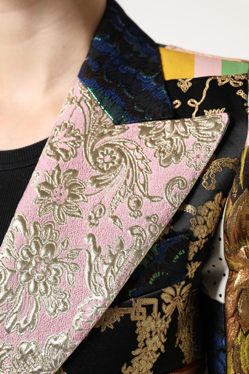 Dolce & Gabbana Multicolor Floral Patchwork Jacquard Jacket