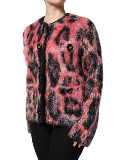 Dolce & Gabbana Red Mohair Wool Button Down Cardigan Sweater